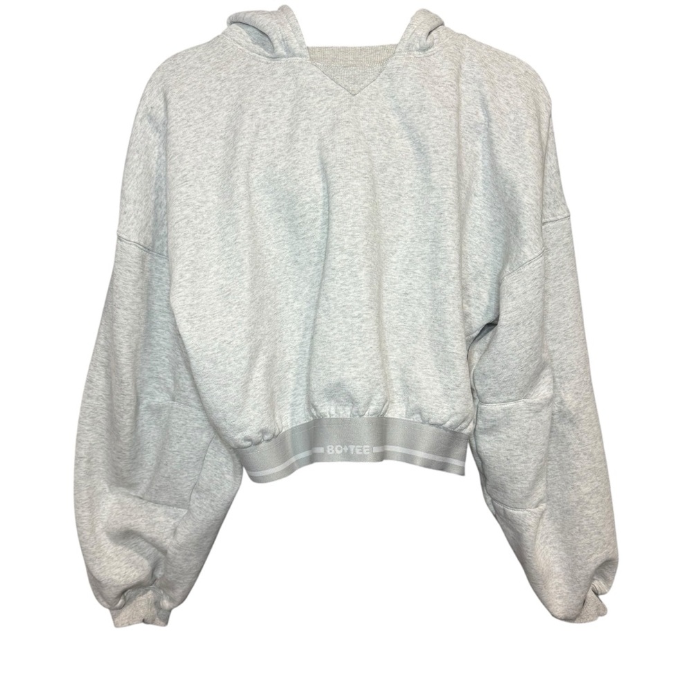 Bo+Tee cropped hoodie in light grey size L/XL